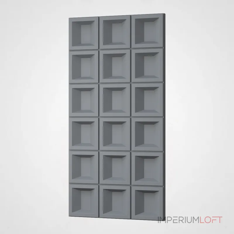 Полиуретановая 3D стеновая панельPN1528-11-E космический серый 120*60*3,5 в виде воздушного блока Полиуретановая 3D стеновая панельPN1528-11-E космический серый 120*60*3,5 в виде воздушного блока