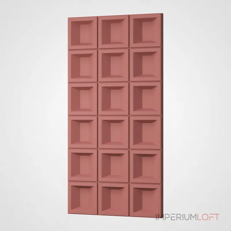 Полиуретановая 3D стеновая панель PN1528-11-F карминовый 120*60*3,5 в виде воздушного блока Полиуретановая 3D стеновая панель PN1528-11-F карминовый 120*60*3,5 в виде воздушного блока