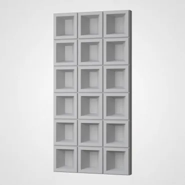 3D Стеновая панель PN1528-12-J бело-серый 1200*600*70 3D Стеновая панель PN1528-12-J бело-серый 1200*600*70