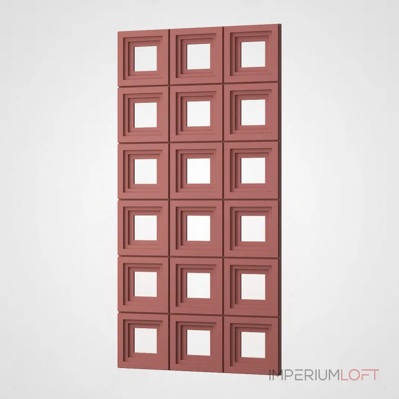 Полиуретановая 3D стеновая панель PN1528-3-F карминовый 120*60*3 в виде решетки Полиуретановая 3D стеновая панель PN1528-3-F карминовый 120*60*3 в виде решетки