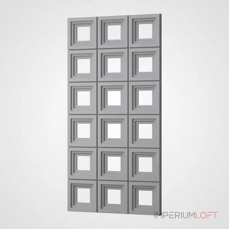 Полиуретановая 3D стеновая панель PN1528-3-G цементный серый 120*60*3 в виде решетки Полиуретановая 3D стеновая панель PN1528-3-G цементный серый 120*60*3 в виде решетки