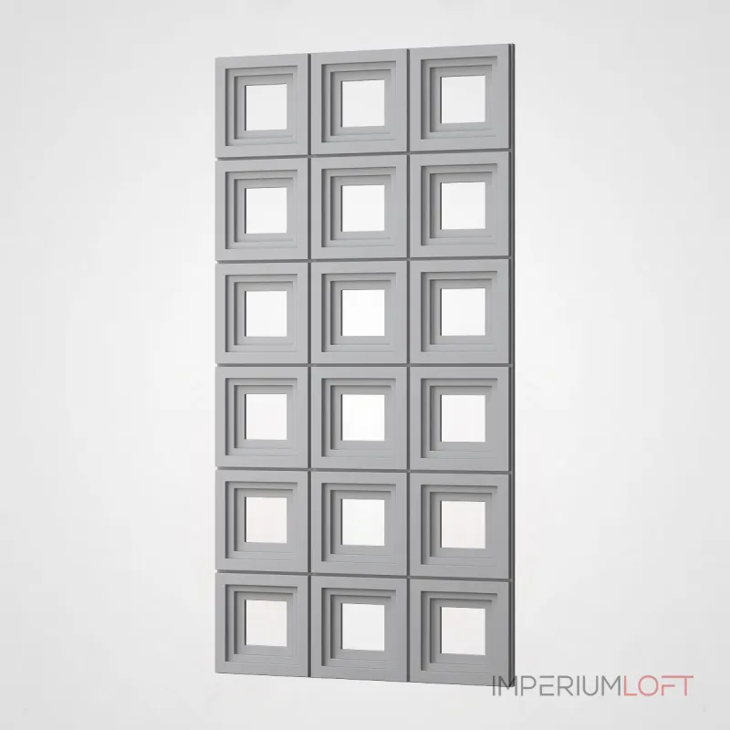 Полиуретановая 3D стеновая панель PN1528-3-J бело-серый 120*60*3 в виде решетки Полиуретановая 3D стеновая панель PN1528-3-J бело-серый 120*60*3 в виде решетки