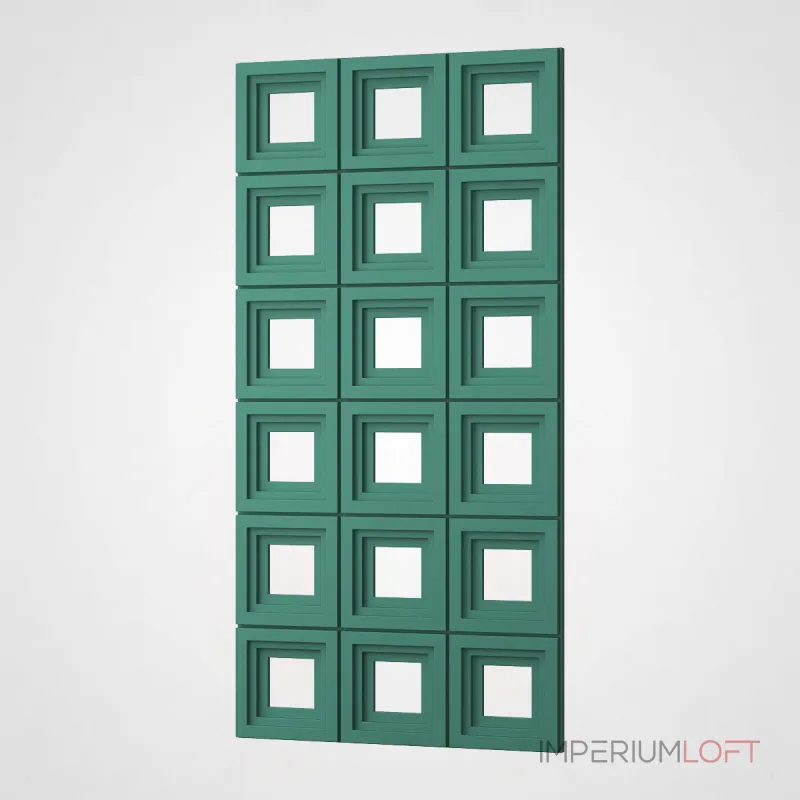 Полиуретановая 3D стеновая панель PN1528-3-N лотосовый зелёный 120*60*3 в виде решетки Полиуретановая 3D стеновая панель PN1528-3-N лотосовый зелёный 120*60*3 в виде решетки