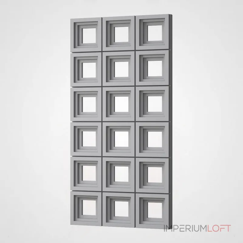 Полиуретановая 3D стеновая панель PN1528-4-G цементный серый 120*60*6,5 в виде воздушного блока Полиуретановая 3D стеновая панель PN1528-4-G цементный серый 120*60*6,5 в виде воздушного блока