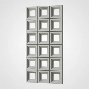 3D Стеновая панель PN1528-4-L чистый серый 1200*600*65