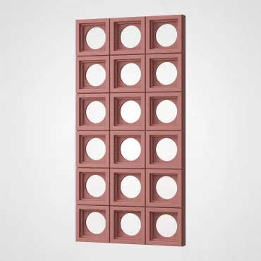 3D Стеновая панель PN1528-6-F карминовый 1200*600*65 3D Стеновая панель PN1528-6-F карминовый 1200*600*65