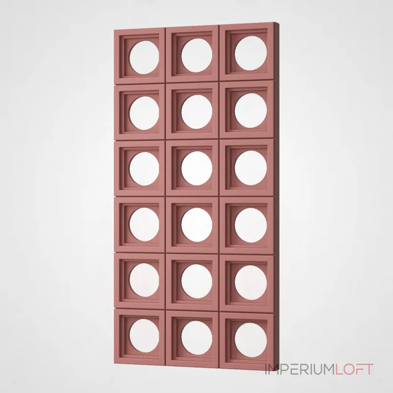 Полиуретановая 3D стеновая панель PN1528-6-F карминовый 120*60*6,5 в виде воздушного блока Полиуретановая 3D стеновая панель PN1528-6-F карминовый 120*60*6,5 в виде воздушного блока