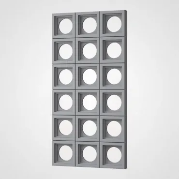 3D Стеновая панель PN1528-6-T премиальный серый 1200*600*65