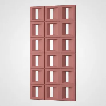 3D Стеновая панель PN1528-9-F карминовый 1200*600*35 3D Стеновая панель PN1528-9-F карминовый 1200*600*35