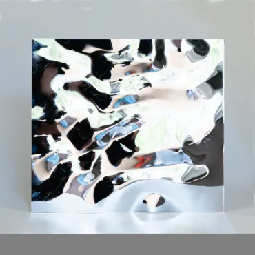 Декоративная нержавеющая сталь Водная рябь Big Water Хром MTL14750  — 3000-1220-0.5 мм