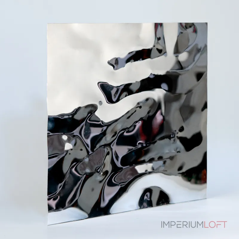 Декоративная нержавеющая сталь Водная рябь Big Water Хром MTL14750  — 300*122*0,05 см