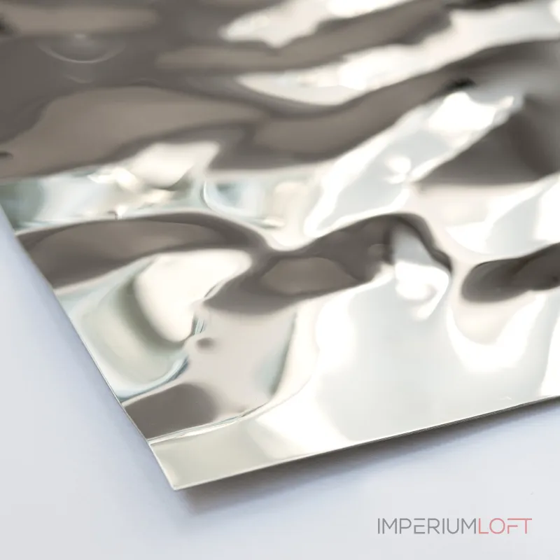 Декоративная нержавеющая сталь Водная рябь Big Water Хром MTL14750  — 300*122*0,05 см