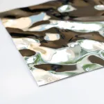 Декоративная нержавеющая сталь Водная рябь Middle Water Хром MTL14751  — 300*122*0,05 см