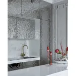 Декоративная нержавеющая сталь Водная рябь Middle Water Хром MTL14751  — 300*122*0,05 см