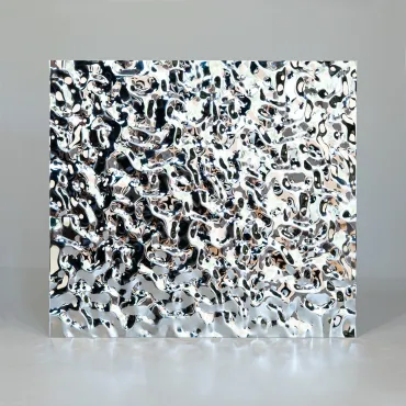 Декоративная нержавеющая сталь Водная рябь Small Water Хром MTL14752  - 3000-1220-0.5 мм