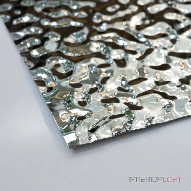 Декоративная нержавеющая сталь Водная рябь Small Water Хром MTL14752  — 300*122*0,05 см