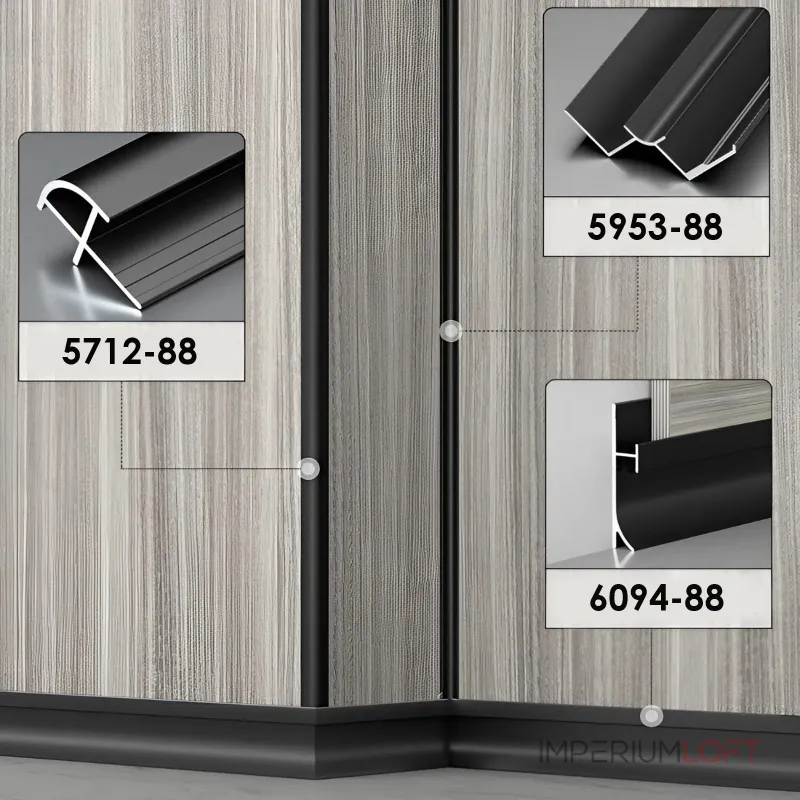 Профиль-плинтус алюминиевый напольный для панелей 5 мм шампань 6111-88 от KBOOS