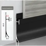 Профиль-плинтус алюминиевый напольный для панелей 6 мм черный 6100-88 от KBOOS