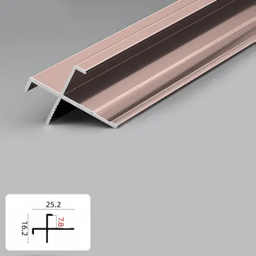 Профиль угловой внешний алюминиевый для панелей 7 мм розовое золото 5902-88