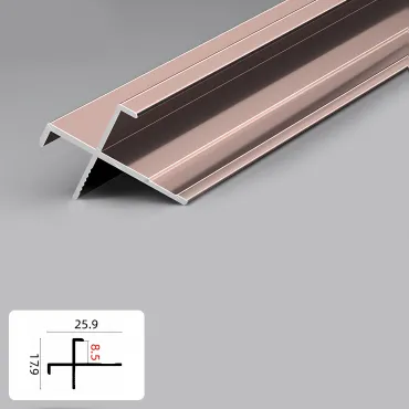Профиль угловой внешний алюминиевый для панелей 8 мм розовое золото 5903-88