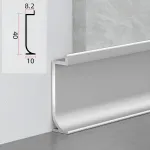 Универсальный профиль-плинтус алюминиевый для панелей 8 мм серебристый 6143-88 от KBOOS