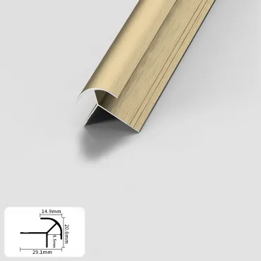 Профиль угловой внешний алюминиевый для панелей 9 мм латунь 5711-88