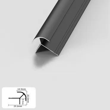 Профиль угловой внешний алюминиевый для панелей 9 мм черный 5717-88
