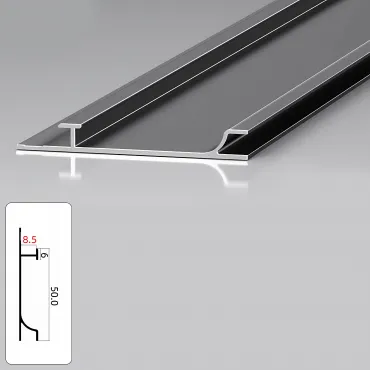 Профиль плинтус напольный алюминиевый для панелей 8 мм серый 5987-88 Профиль плинтус напольный алюминиевый для панелей 8 мм серый 5987-88