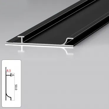 Профиль плинтус напольный алюминиевый для панелей 8 мм черный 5993-88 Профиль плинтус напольный алюминиевый для панелей 8 мм черный 5993-88