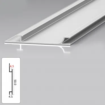 Профиль плинтус напольный алюминиевый для панелей 4 мм серебристый 5977-88
