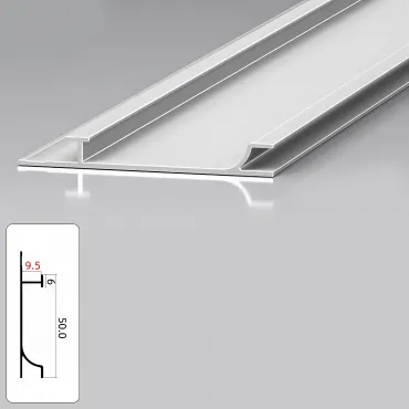 Профиль плинтус напольный алюминиевый для панелей 9 мм серебристый 5982-88