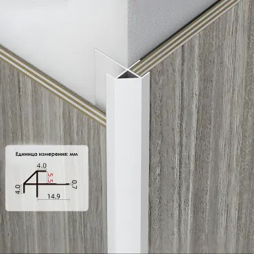 Профиль угловой внешний алюминиевый для панелей 5 мм матовый серебристый 6915-88