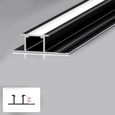 Профиль соединительный под LED ленту для панелей 9 мм черный 6066-88 Профиль соединительный под LED ленту для панелей 9 мм черный 6066-88