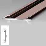 Профиль плинтус напольный алюминиевый для панелей 4 мм розовое золото 5971-88 от KBOOS