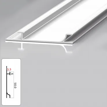 Профиль плинтус напольный алюминиевый для панелей 5 мм белый 5996-88