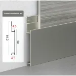 Профиль-плинтус алюминиевый напольный для панелей 4 мм шампань 6110-88 от KBOOS