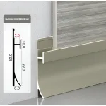 Профиль-плинтус алюминиевый напольный для панелей 5 мм шампань 6111-88 от KBOOS