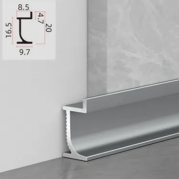 Теневой профиль-плинтус алюминиевый для панелей 8 мм серый 6126-88