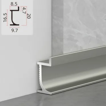 Теневой профиль-плинтус алюминиевый для панелей 8 мм шампань 6127-88 Теневой профиль-плинтус алюминиевый для панелей 8 мм шампань 6127-88