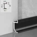 Теневой профиль-плинтус алюминиевый для панелей 8 мм черный  6123-88 от KBOOS