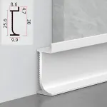 Универсальный профиль-плинтус алюминиевый для панелей 8 мм белый 6129-88 от KBOOS