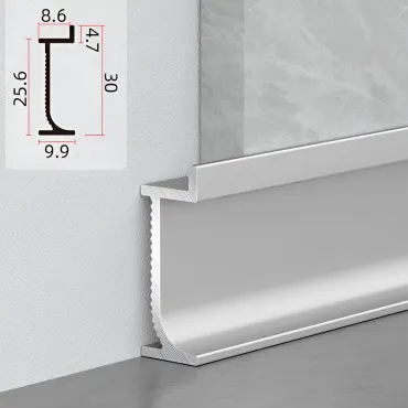 Универсальный профиль-плинтус алюминиевый для панелей 8 мм серебристый 6131-88