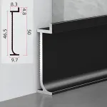 Универсальный профиль-плинтус алюминиевый для панелей 8 мм черный 6134-88 от KBOOS