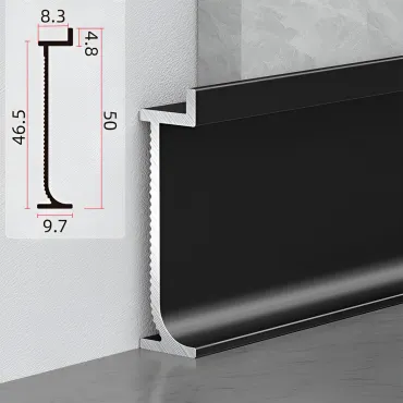 Универсальный профиль-плинтус алюминиевый для панелей 8 мм черный 6134-88