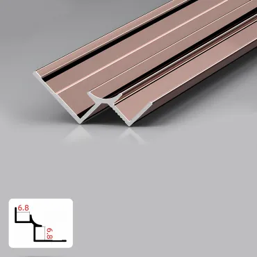 Профиль угловой внутренний алюминиевый для панелей 6 мм розовое золото 5937-88