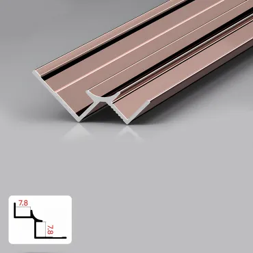 Профиль угловой внутренний алюминиевый для панелей 7 мм розовое золото 5938-88