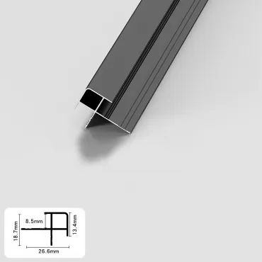 Профиль угловой внешний алюминиевый для панелей 8 мм черный 5769-88