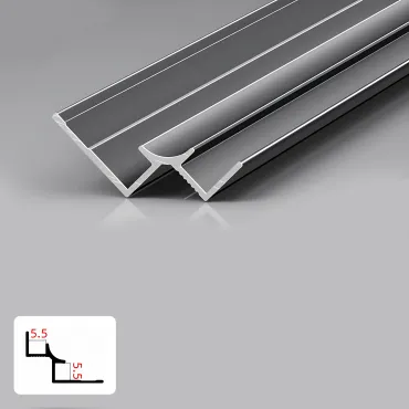 Профиль угловой внутренний алюминиевый для панелей 5 мм серый 5948-88