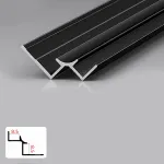 Профиль угловой внутренний алюминиевый для панелей 8 мм черный 5957-88 от KBOOS