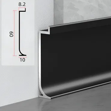 Универсальный профиль-плинтус алюминиевый для панелей 8 мм черный 6145-88